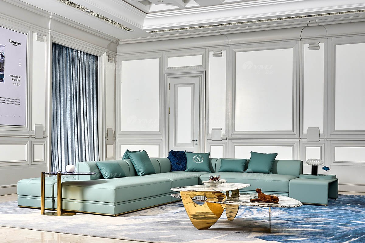 意式輕奢家具高端別墅會(huì)所家用時(shí)尚舒適大氣豪宅超大戶(hù)型組合沙發(fā)FB130場(chǎng)景