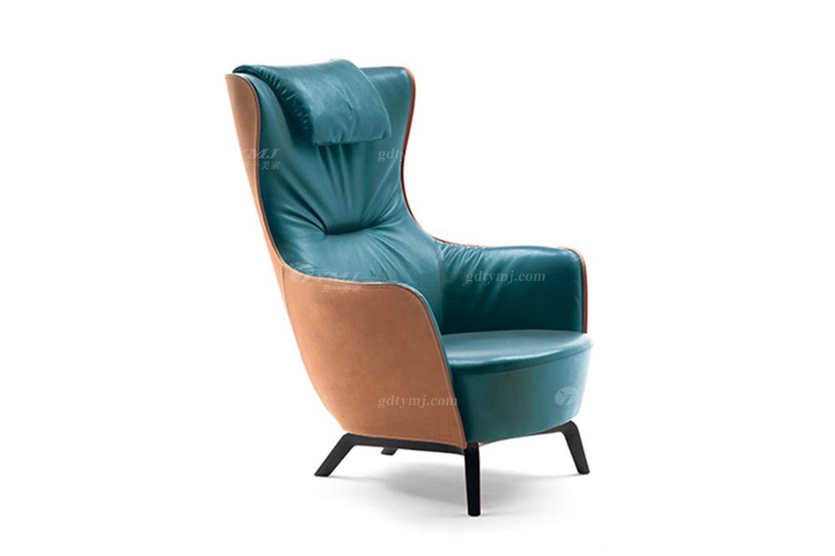 意式輕奢風(fēng)格家具高端別墅會(huì)所家具雅奢真皮時(shí)尚休閑椅
