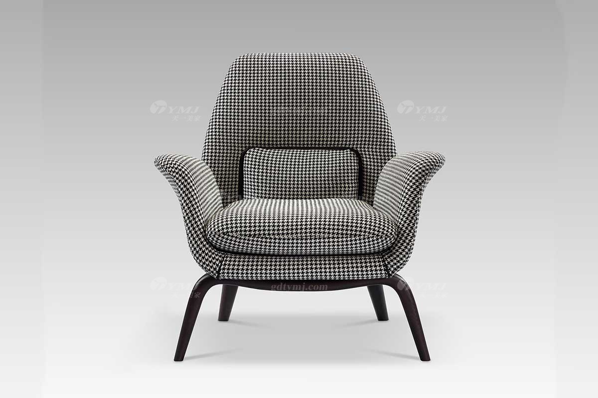 意式雅奢風(fēng)格家具高端別墅會(huì)所家具簡(jiǎn)約灰色布藝休閑椅