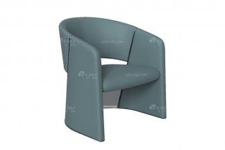 意式雅奢風(fēng)格家具高端別墅會所家具簡約時(shí)尚綠色真皮休閑椅