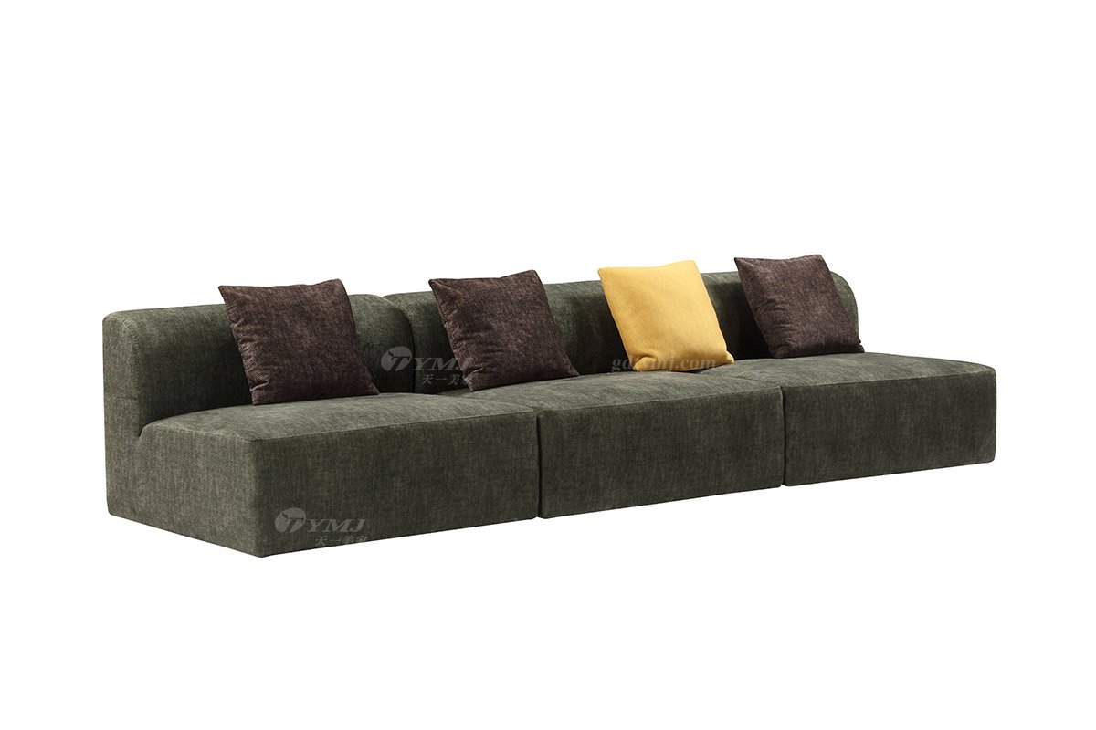 意式雅奢風格家具高端別墅會所家具時尚舒適大氣綠色布藝多位沙發(fā)LS2202沙發(fā)1