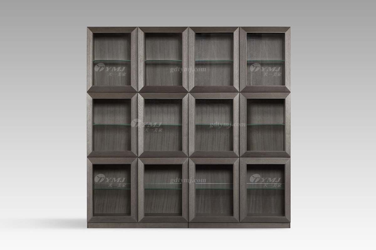  意式雅奢風(fēng)格家具高端別墅會所家具簡約實木背景書架