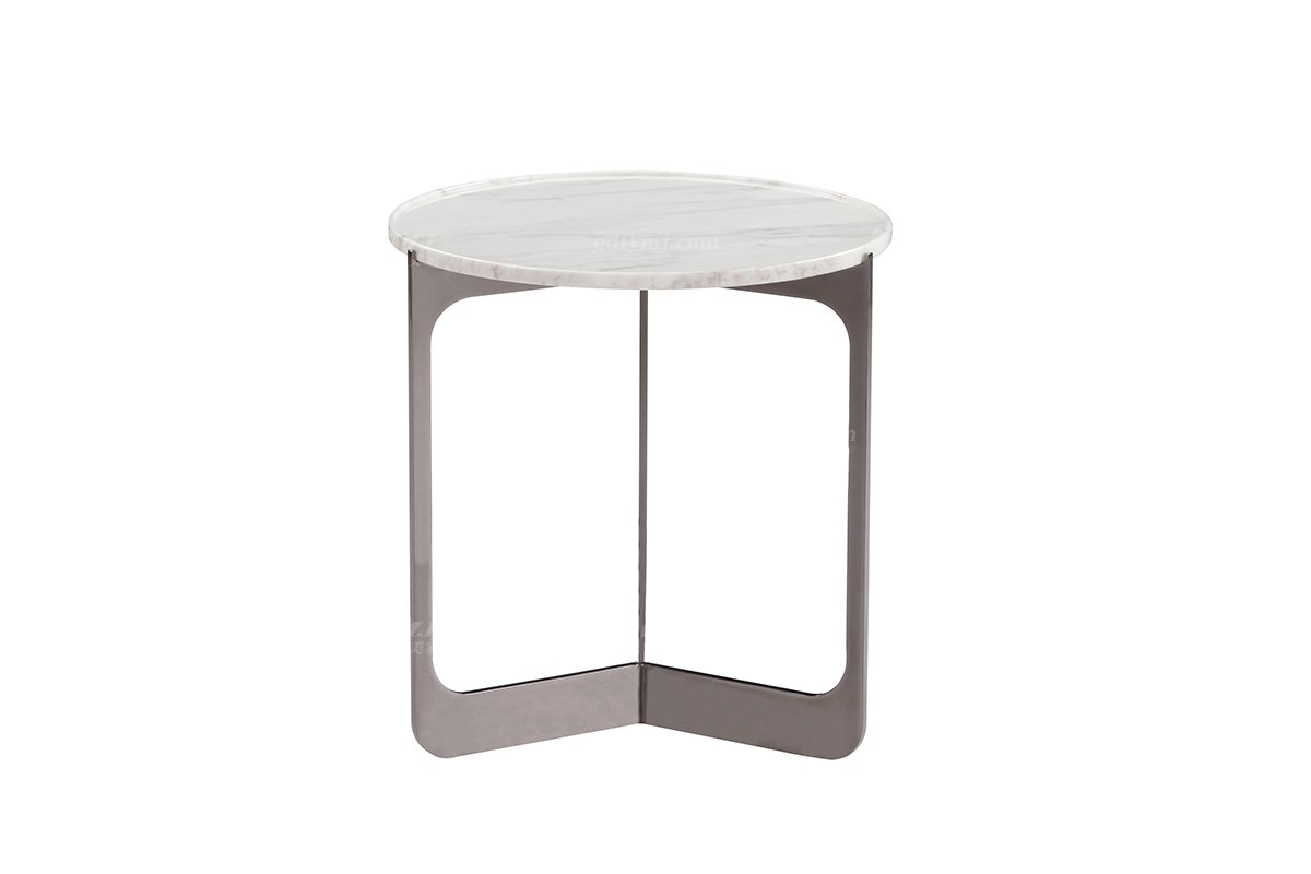  意式雅奢風格家具高端別墅會所家具簡約高級天然大理石圓角幾