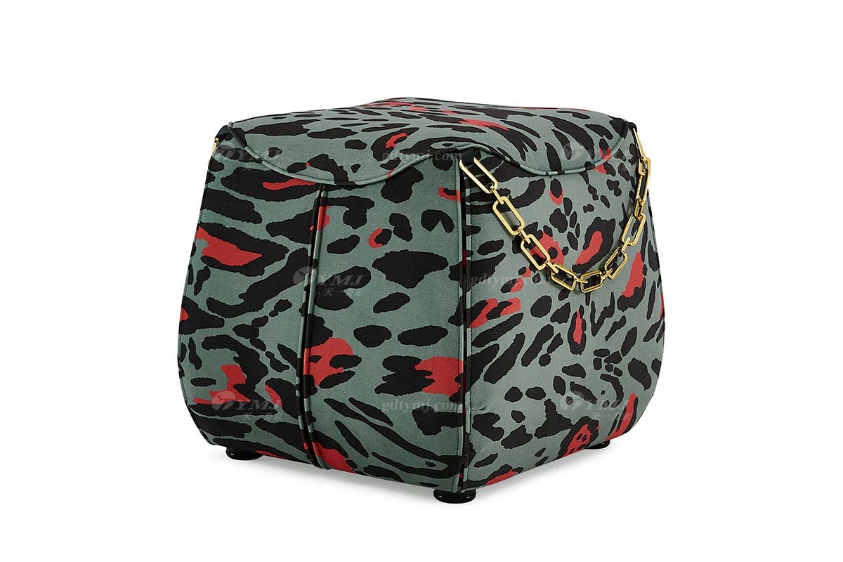 意式輕奢家具高端別墅會所豪宅家用時尚奢華彩色布藝腳踏