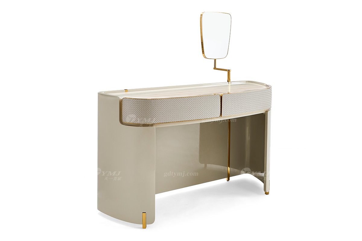意式輕奢家具高端別墅會(huì)所豪宅家用時(shí)尚奢華天然大理石+鈦金梳妝臺(tái)205B15B妝臺(tái)1