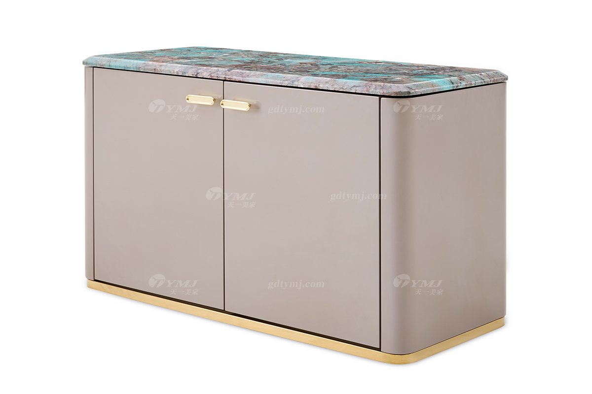 意式輕奢家具高端別墅會(huì)所豪宅家用時(shí)尚奢華天然大理石面小茶柜123H86SS茶柜1